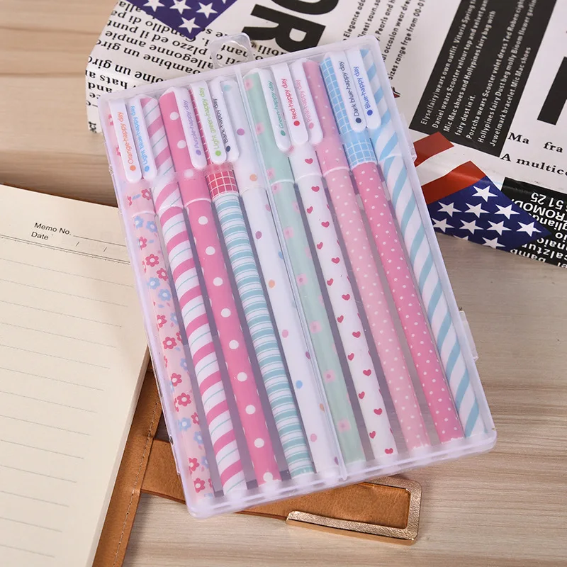 

10pcs/set Gel Pen Creative Kawaii Stationery Multi Color Pen for Adult Art student Drawing Painting Writing Office school gift