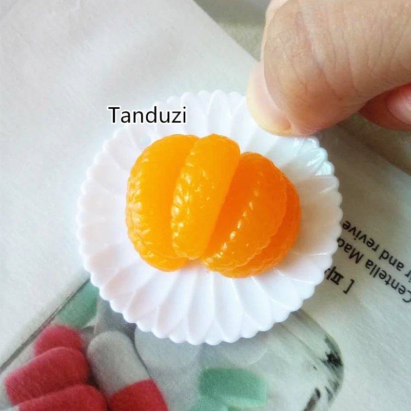 Tanduzi 20 шт. 3D милая пластиковая имитация еды фруктов мини оранжевый клапан DIY