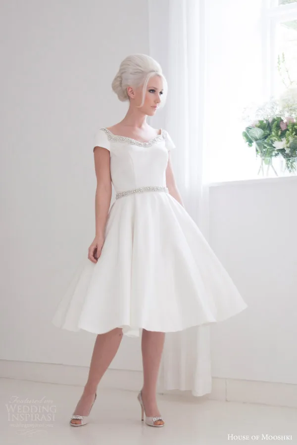 Simple A line font b Wedding b font font b Dress b font Short Sleeve V