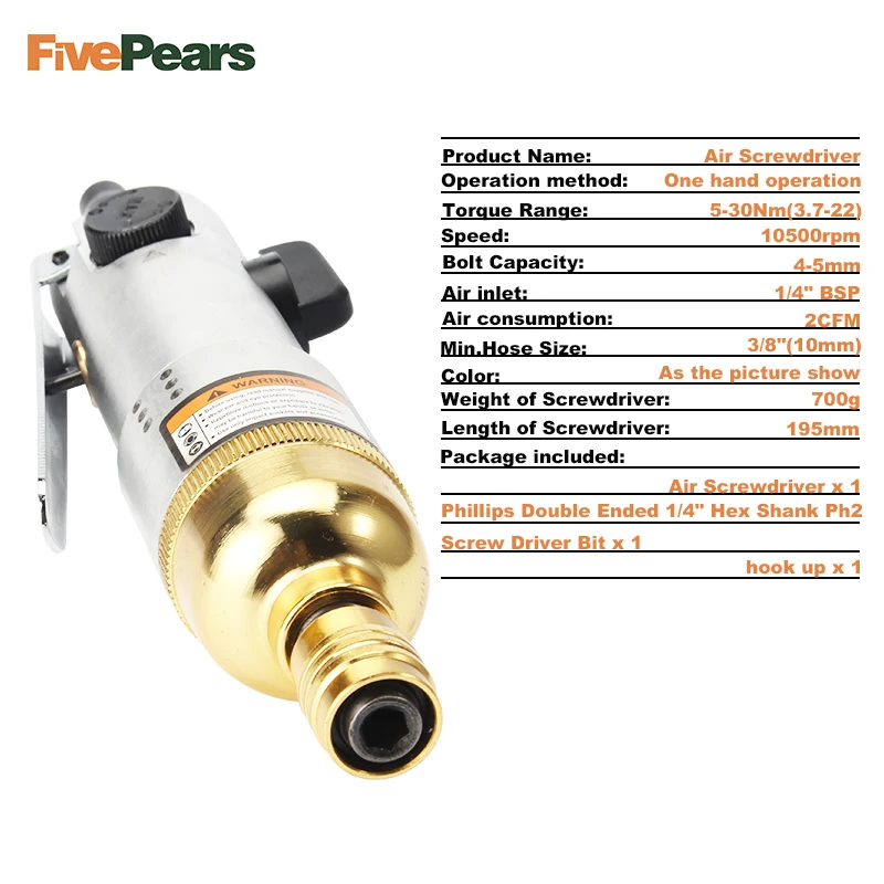 Pneumatic Air Screwdriver air tools Gold plating industrial air screw driver economic type free shipping FIvePears Pneumatic Air Screwdriver air tools Gold plating industrial air screw driver economic type free shipping FIvePears