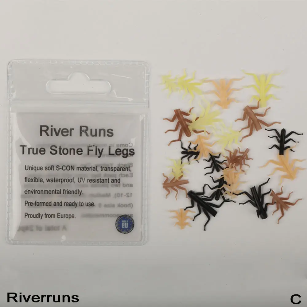 Реалистичные мухи Riverruns 24 шт./пакет Stone Fly Нимфа нога 4 цвета 3 размера | Спорт и