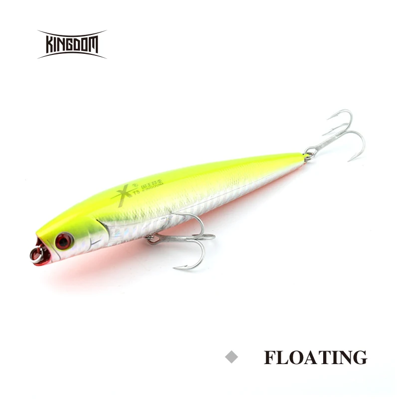 

Kingdom Fishing Hard Lure Bait Floating Popper 110mm/15.8g Plastic Wobbler Swimbait 3 Colors With Two Strong Hooks Model 5337