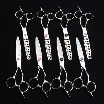 

2Pc 6" 17cm 440C Titanium Engraving Logo Professional Hairdressing Scissors Cutting Shears Thinning Scissors Hair Scissors C9022