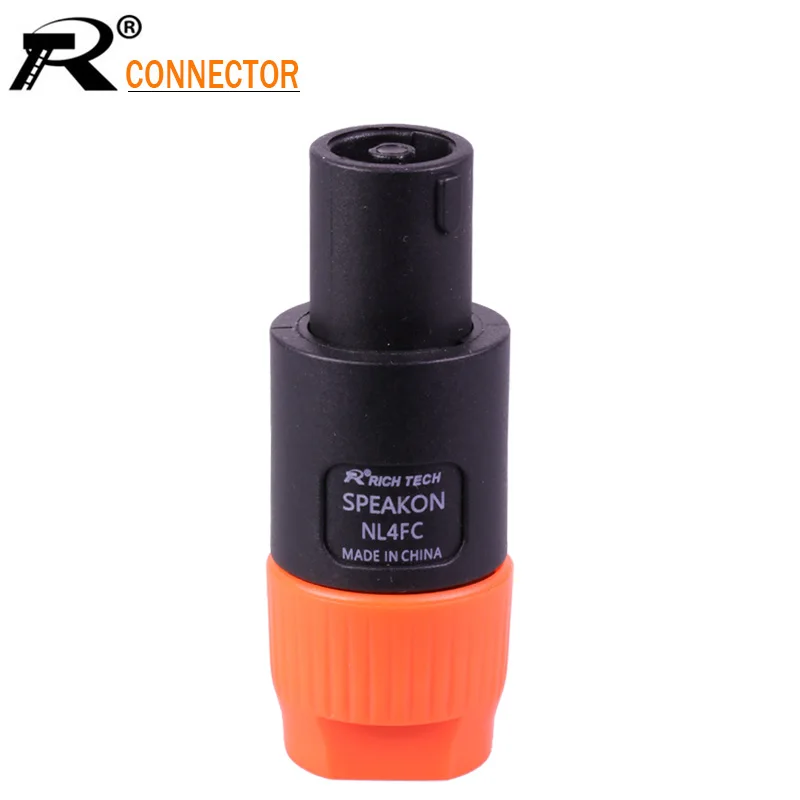

1PC Orange 4 Pole Plug Male Audio Speaker power plug adapter 4Pin Professional Speaker Powercon Wire Connectors