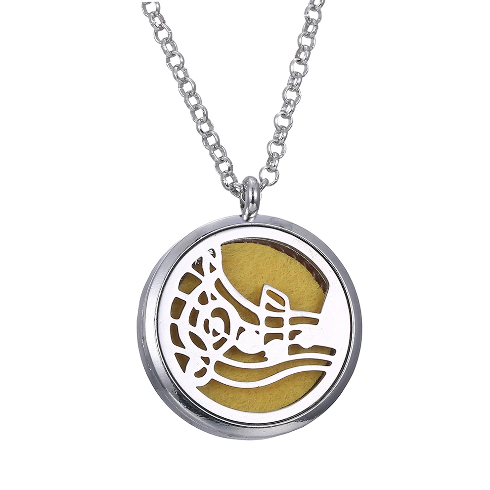 

Music Magnet Aroma Diffuser Necklace Open Lockets Pendant Perfume Essential Oil Aromatherapy Locket Necklace With Pads