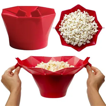 

Silicone Magic Popcorn Maker Microware Bucket Household Portable Bowl Folding Kitchen Cooking Tool