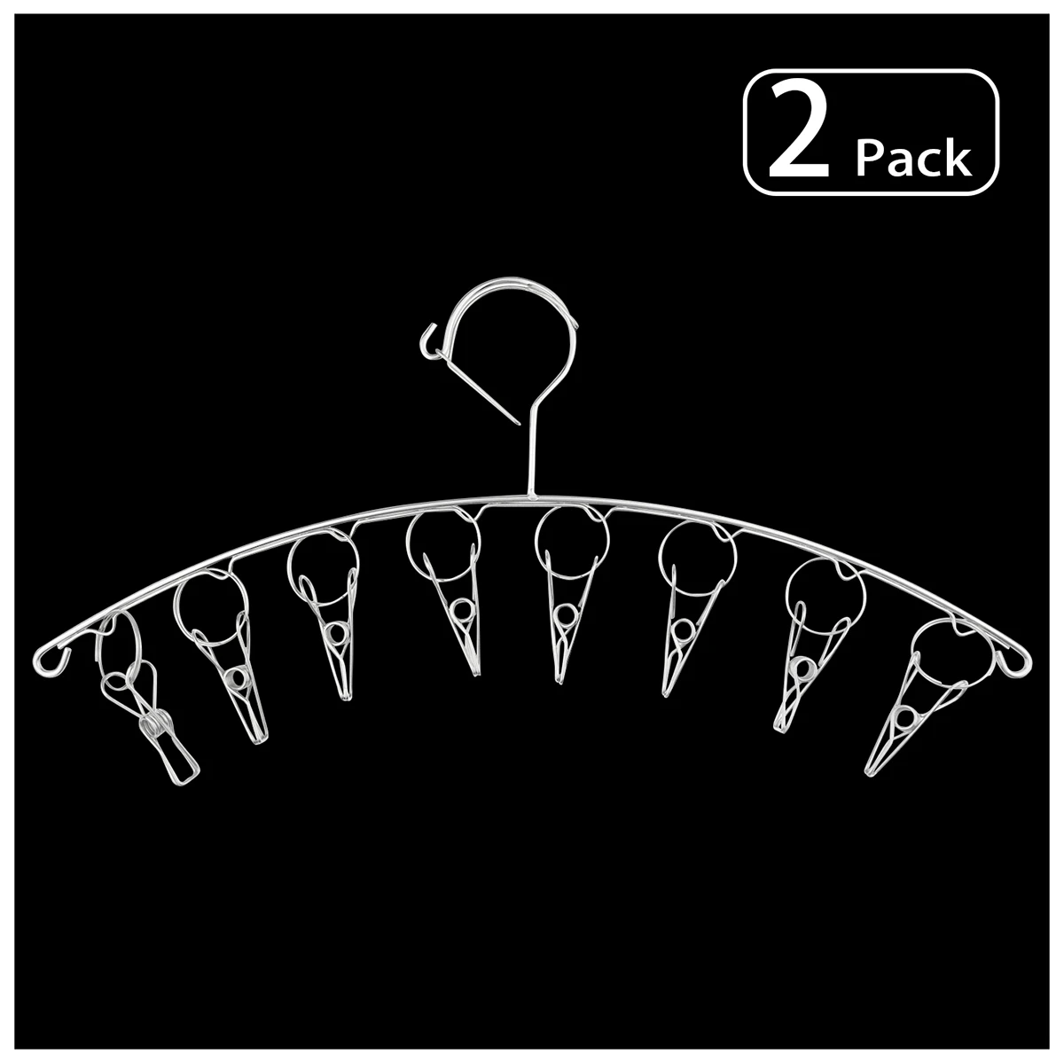 

2pcs Clothers Drying Rack Stainless Steel Clothes Hanger Laundry Clothing Racks With 8 Clips Closet Organizer Dropshipping JZ004