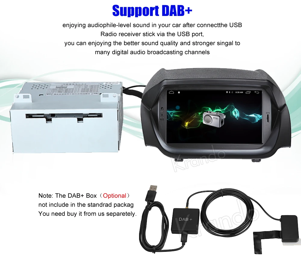 krando android car radio gps for ford ecosport 12-16 navigation multimedia system (6)