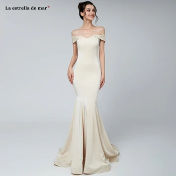 

Vestido madrinha2021 new satin Boat Neck high slit sexy mermaid champagne royal blue burgundy green silver pink bridesmaid dress