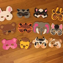 Máscara de animais dos desenhos animados, para festa de aniversário, crianças, presente, fantasia, zoológico, máscara de festa, decoração de halloween