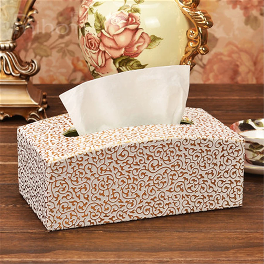Leather Tissue Box Holder Organizer For Car Removable Bedroom Black