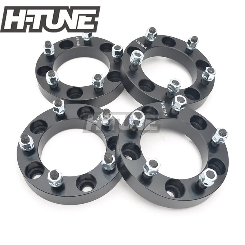 

H-TUNE 4PCS Forged Aluminum Black 30MM 5x139.7 108CB Wheel Spacers Adapters fit for most 5 Lug