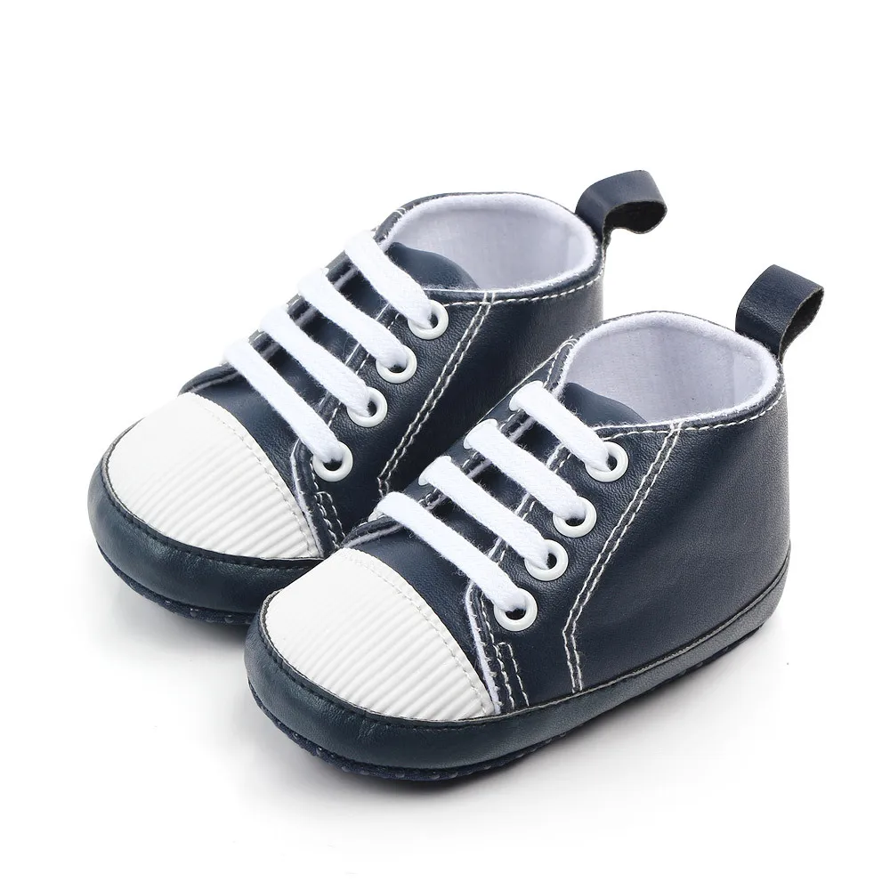 New PU Classic Sports Sneakers Newborn Baby Boys Girls First Walkers Shoes Infant Toddler Soft Sole Anti-slip Baby Shoes