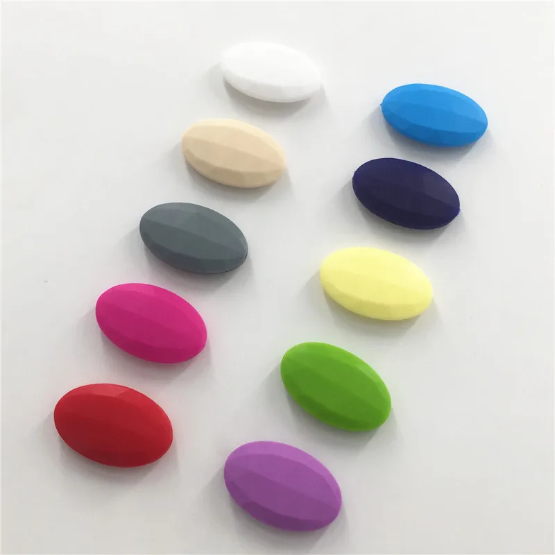 Chenkai 50 шт. BPA свободные силиконовые Ovel плоские Прорезыватели для зубов DIY Детские