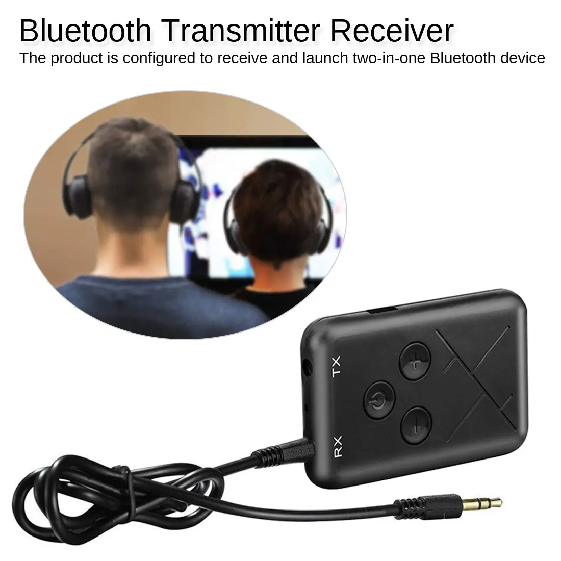 

2-in-1 Bluetooth Audio 3.5mm Music USB Adapter 2" Bluetooth 4.2 Transmitter and Receiver Stereo