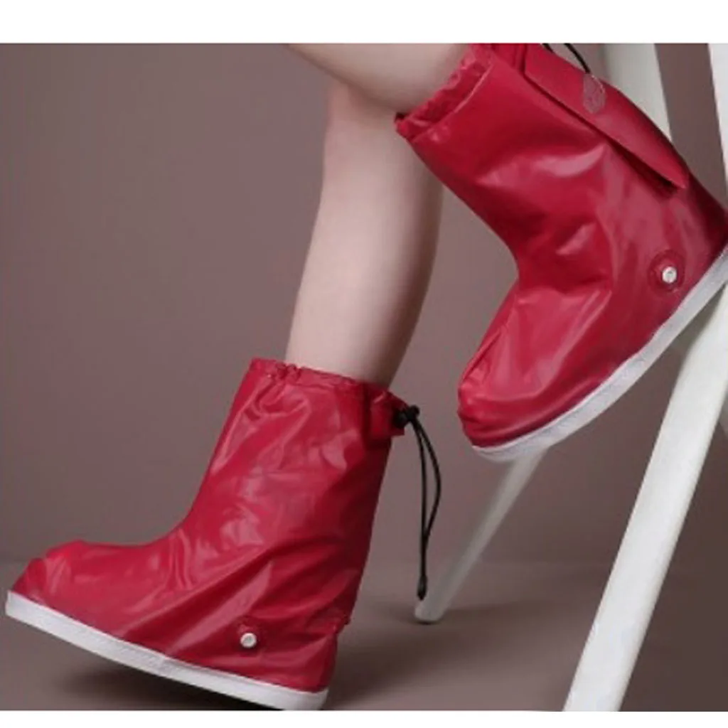 Waterproof Rain Shoes Covers for Women Men Anti Slip Lightweight Rain Snow Boots Cover Overshoes with Drawstring Closure