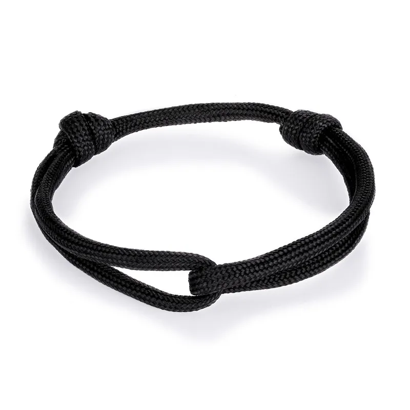 Бобо покрытие цветной выживания Канатный браслет с подвесками для мужчин Lover Lucky wrap качество браслеты для женщин пара ножной браслет homme дропшиппинг - Окраска металла: Black