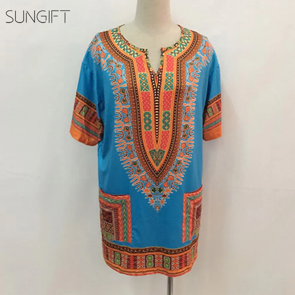 Женское платье в африканском стиле с принтом Дашики SUNGIFT свободные повседневные