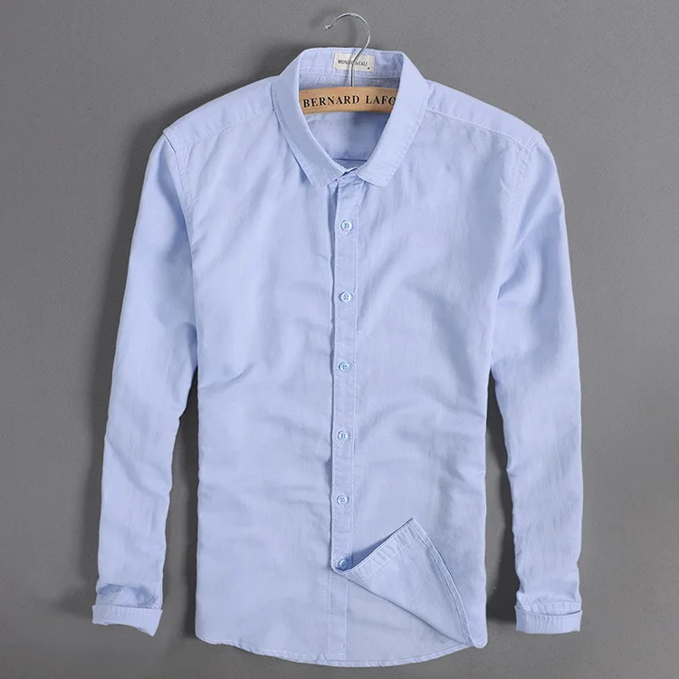 Итальянская брендовая мужская рубашка, льняная хлопковая рубашка с длинным рукавом, мужская повседневная однотонная белая рубашка на все сезоны, Мужская модная одежда, camisa 4XL