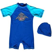 Bonverano(TM) Детский Слитный Солнцезащитный Пляжный Купальник с Рисунком Серой Акулы Для Малышей и Детей из Высококачественного Быстросохнущего Материала с Эффективного Фактором УФ-Защиты 50