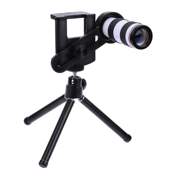 

12X Mobile Phone Telephoto Lens Telescope Monocular with Tripod Stand Bracket for Mobile Phone Camera Photography