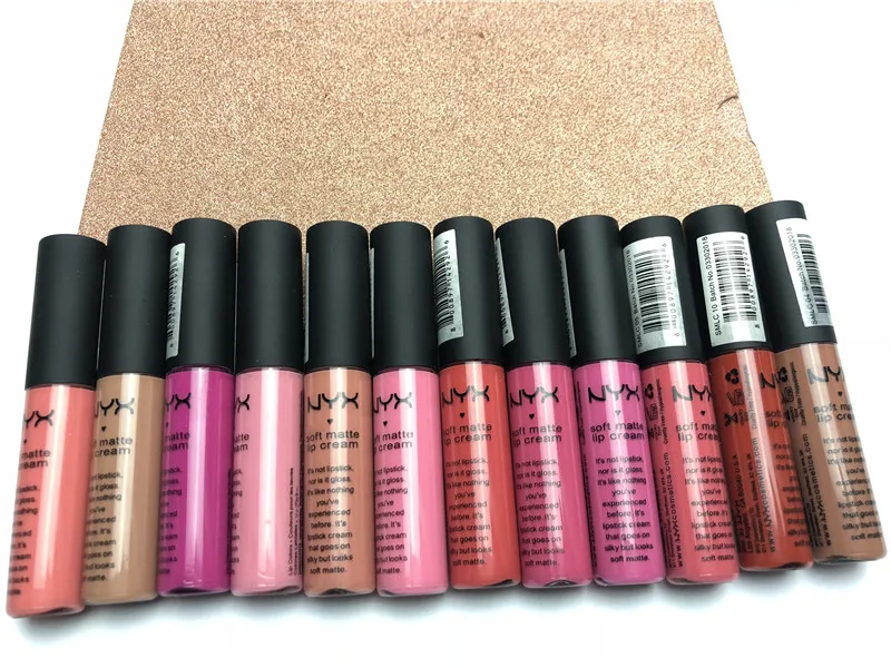spesifikasi NYX Cosmetics Soft Matte Logam Lip Cream Makeup Lipstik Bibir Baru 12 Warna Membuat Warna Bibir Maquiagem Gratis Pengiriman