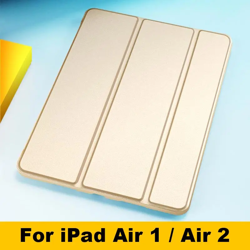 Для Apple iPad Air 2 Air 1 9,7 дюйма Чехол Ультра тонкий из искусственной кожи силиконовый чехол с магнитной подставкой для iPad Air 3 10,5 - Цвет: Air 1 2 Gold