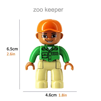 Строительные блоки большого размера персонаж семейный рабочий полицейский фигурки совместим с Duplo кирпичи образовательные игрушки для детей