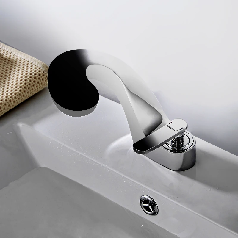 Бакала современный умывальник дизайн ORB/никель Матовый смеситель для ванной комнаты Водопад горячей и холодной воды краны для бассейна ванной комнаты