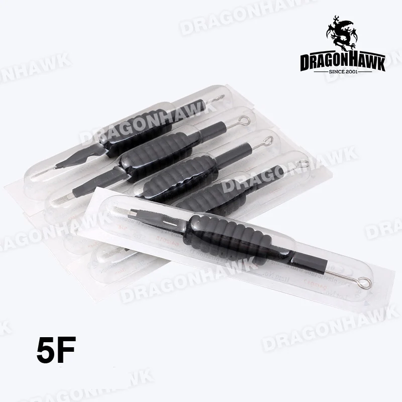 

20pcs 5F Disposable Tattoo Grips Needles Black Sterilized 19mm Grip Tube Tip Needles
