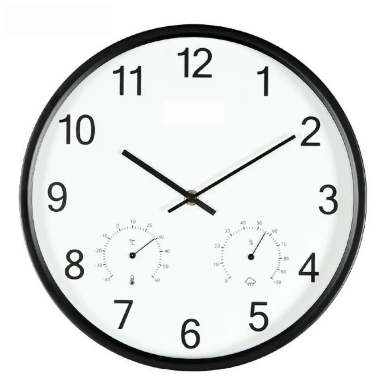 

Simple metal wall clock:simple digital Pro Nordic wind temperature hygrometer multi-function wall clock ht