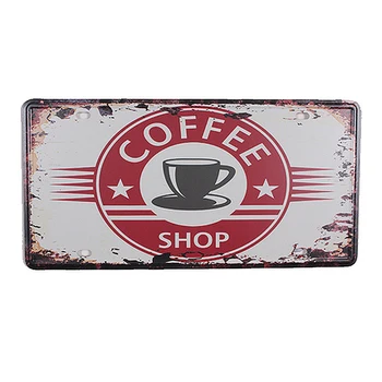 

Top fashion XDCP-276 Vintage license plate "COFFEE SHOP" Tin signs poster Art home decor House Cafe Bar metal wall art 15X30 CM