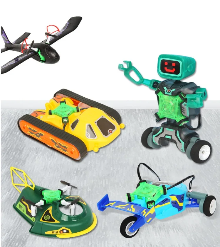 

Cool 6 IN 1 DIY mini RC Helicopter toys set for children gift with radio remote control aircraft