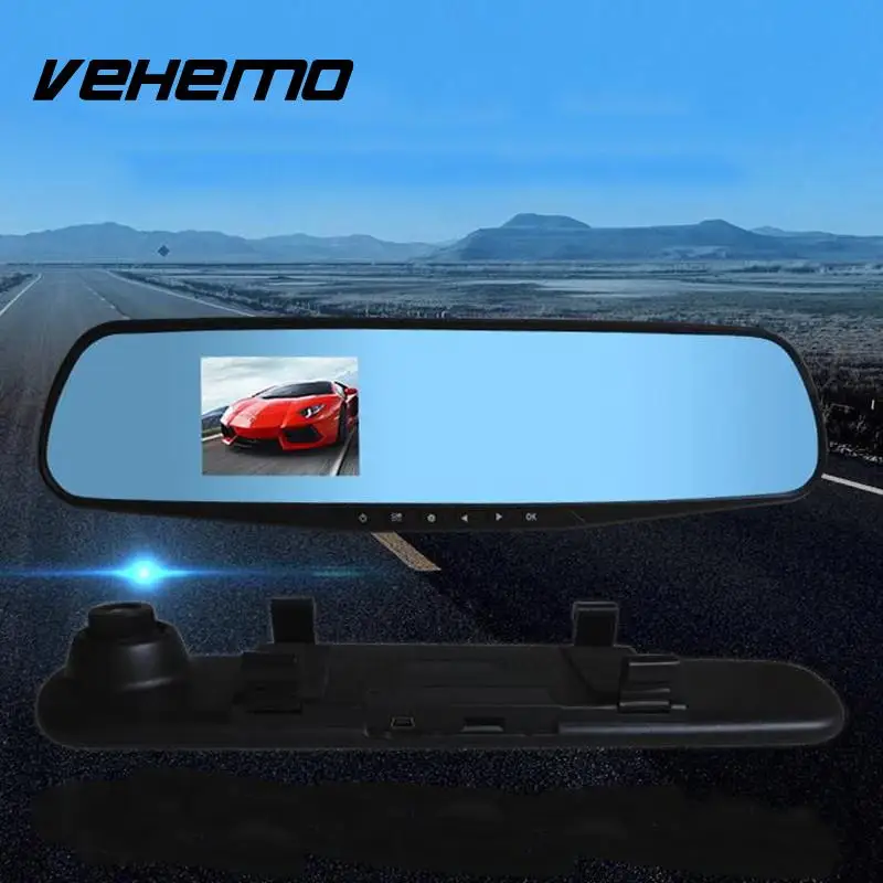 720P Car DVRs Camera Registrator Dash Cam 2.8 inch with Rearview Mirror Digital Video Recorder G-Sensor Night Vision Camcorder 