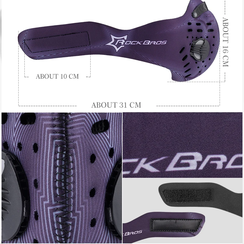 ROCKBROS Anti-dust Cycling Face Mask Cover Breathable Dustproof Bike Bicycle Respirator Sports Protection Mouth-Muffle Mask bmx