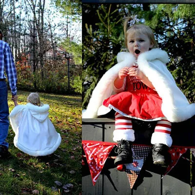 

Eslieb Elegant A Line Fashion winter flower girl faux fur jacket baby birthday party wraps kids casual outdoor