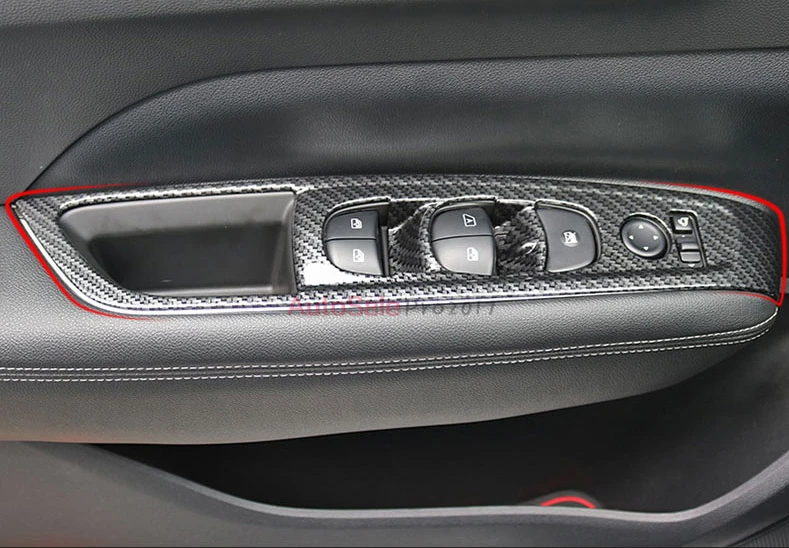 Для Renault Koleos матовая ABS Chrome/цвет углеродного волокна пластик левый-хан дверная ручка держатель окно Лифт переключатель крышки отделкой