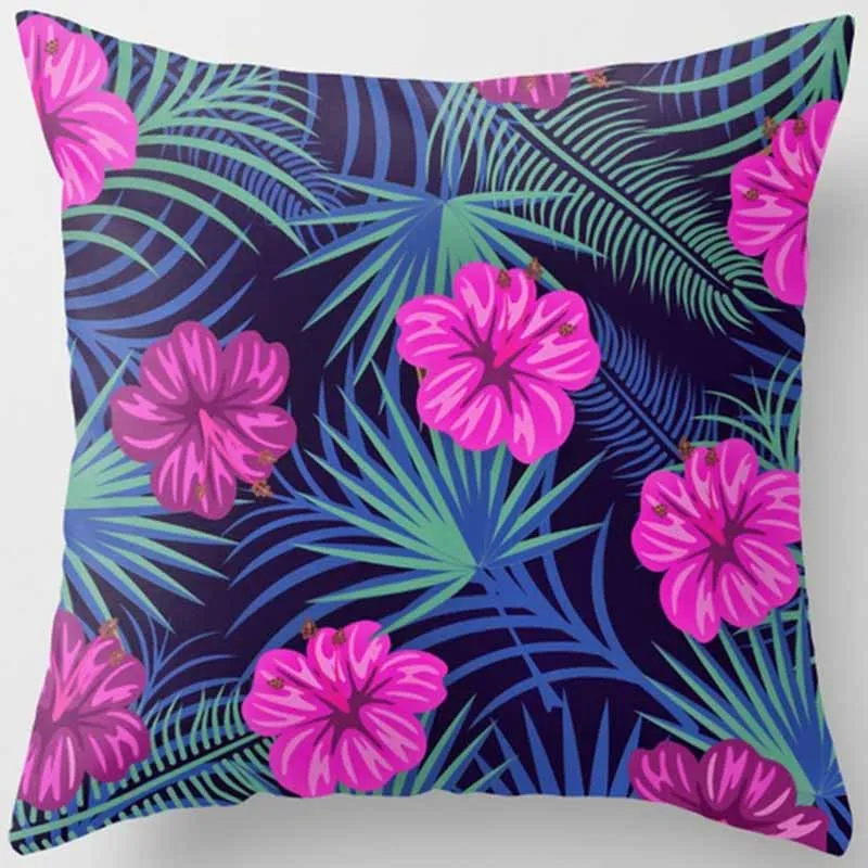 Tropical plants pineapple thick pillow case flower double sides pattern pillow cover mandala beauty square pillow case 45*45 - Цвет: 22