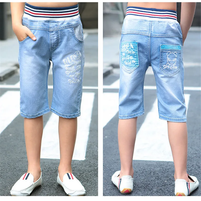 Летние Короткие джинсы для маленьких мальчиков повседневные джинсовые штаны с эластичной резинкой на талии детская одежда брюки ковбойские штаны для маленьких детей - Цвет: Style Eight