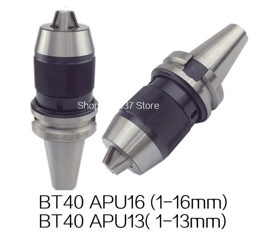 

BT30 BT40 APU16 Range:1-16mm APU13 Integrated keyless self tight Drill chuck for milling lathe BT40 APU13 Range:1-13mm