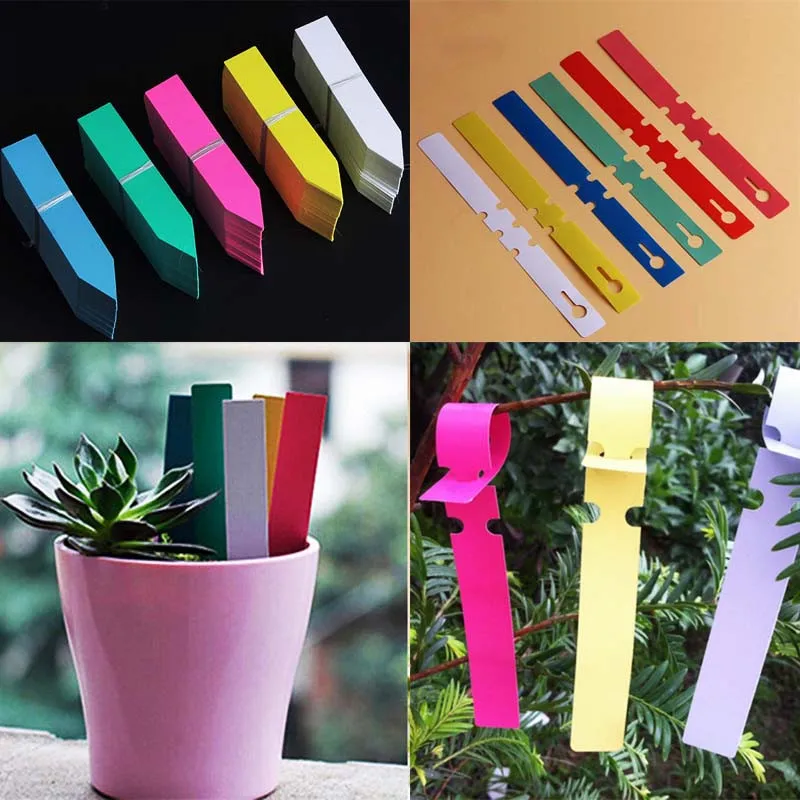 

20 Pcs/Set Resuable Plastic Garden Plant Labels Solid Color Nursery Pots Garden Decoration Seedling Tray Markers Free Shipping