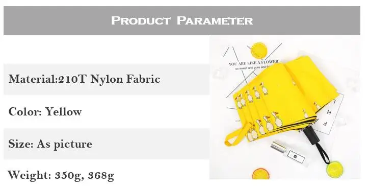TECHOME, утка, ветрозащитный женский зонтик, желтый складной зонтик, Женский Дождливый Солнечный зонтик, прекрасный зонтик с животными