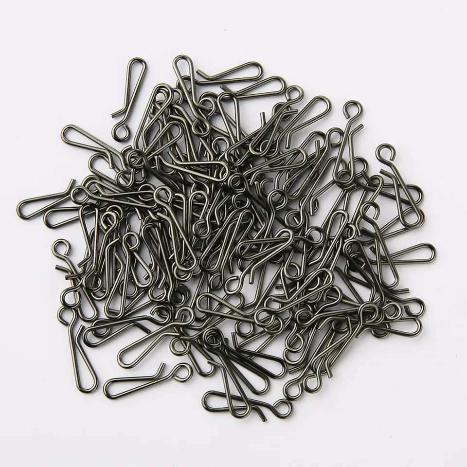 Connecteur De Pêche à La Carpe En Acier Inoxydable,lot De 50 Pieces Accessoires De Peche Mousqueton Leurre Anneau Solide Type Size 2 B