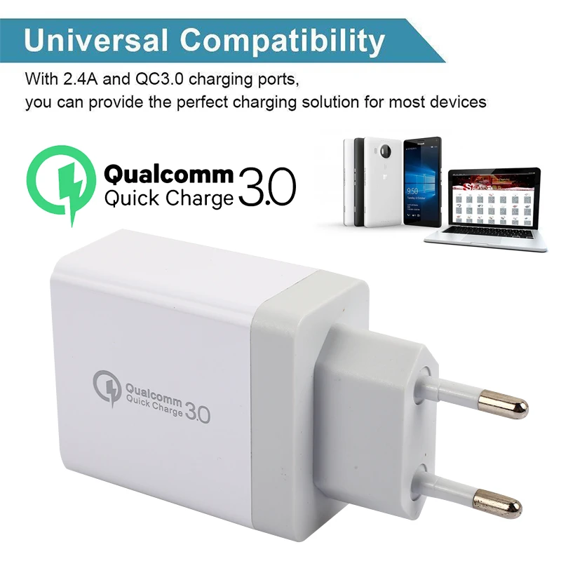 30 W 3-ميناء USB جدار شاحن مع المزدوج سريعة تهمة 3.0 منافذ للموبايل هاتف لوحي 30 W 3-ميناء USB جدار شاحن مع المزدوج سريعة تهمة 3.0 منافذ للموبايل هاتف لوحي