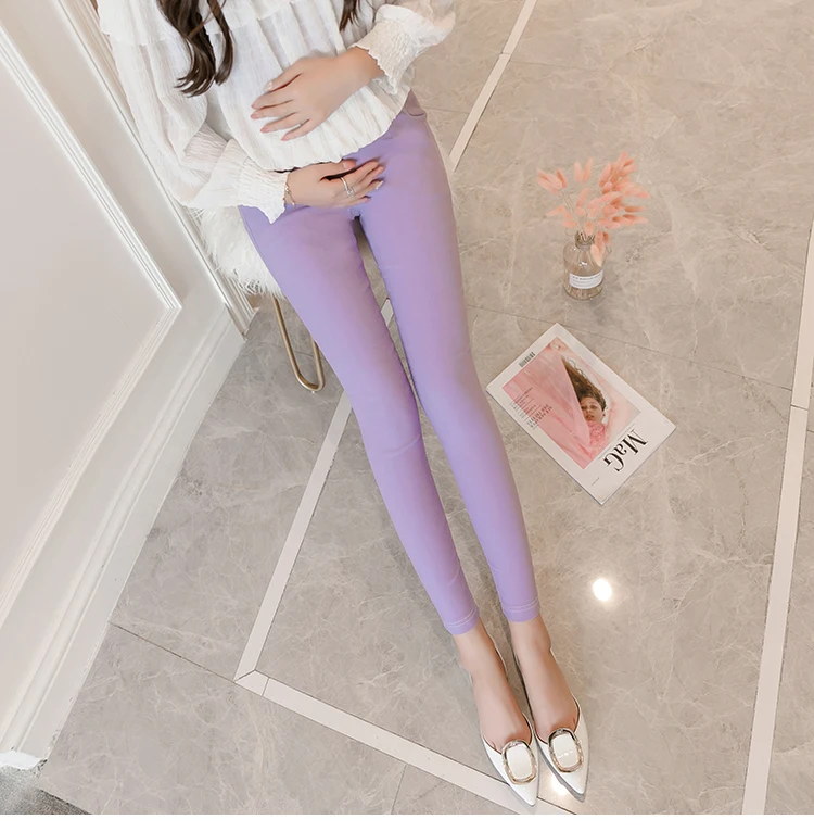 1662# Strech Cotton Skinny Maternity Legging Autumn Fashion Slim Pants Clothes for Pregnant Women Belly Pregnancy Clothing