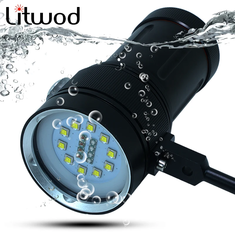 

Z20 High Quality Professional L2 LED White Red UV Light LED Torch Underwater Video Diving Flashlight Lamp Scuba Diving Light
