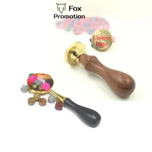 Индивидуальный воск штамп персональный логотип, деревянная ручка, латунная ложка, DIY древняя печать ретро штамп, персонализированная печать восковой печати пользовательский дизайн