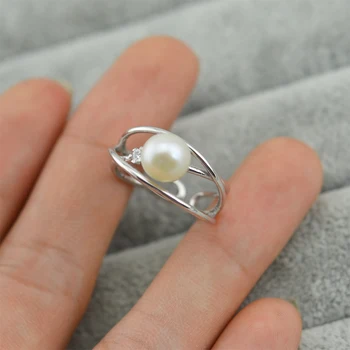 

QIAOBEIGE fashion women jewelry 925 sterling silver ring accessories adjustable ring accessory, can stick pearls on