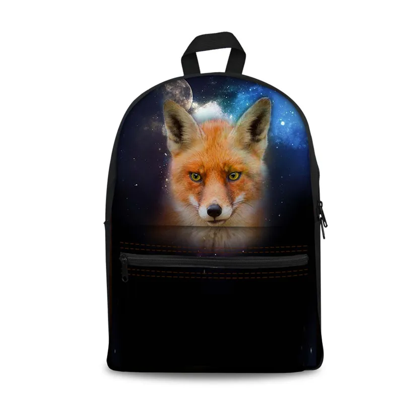 FORUDESIGNS/ рюкзак с изображением галактики лисы, школьные сумки для девочек, школьные сумки для подростков, Джинсовый Рюкзак с принтом лисы, школьный рюкзак, ранец - Цвет: CC3704J