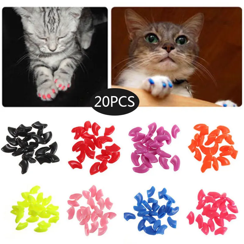 

20pcs Pets Nails Caps Cat Nails Puppy Dog Claw Durable Pet Parade Nail Polish